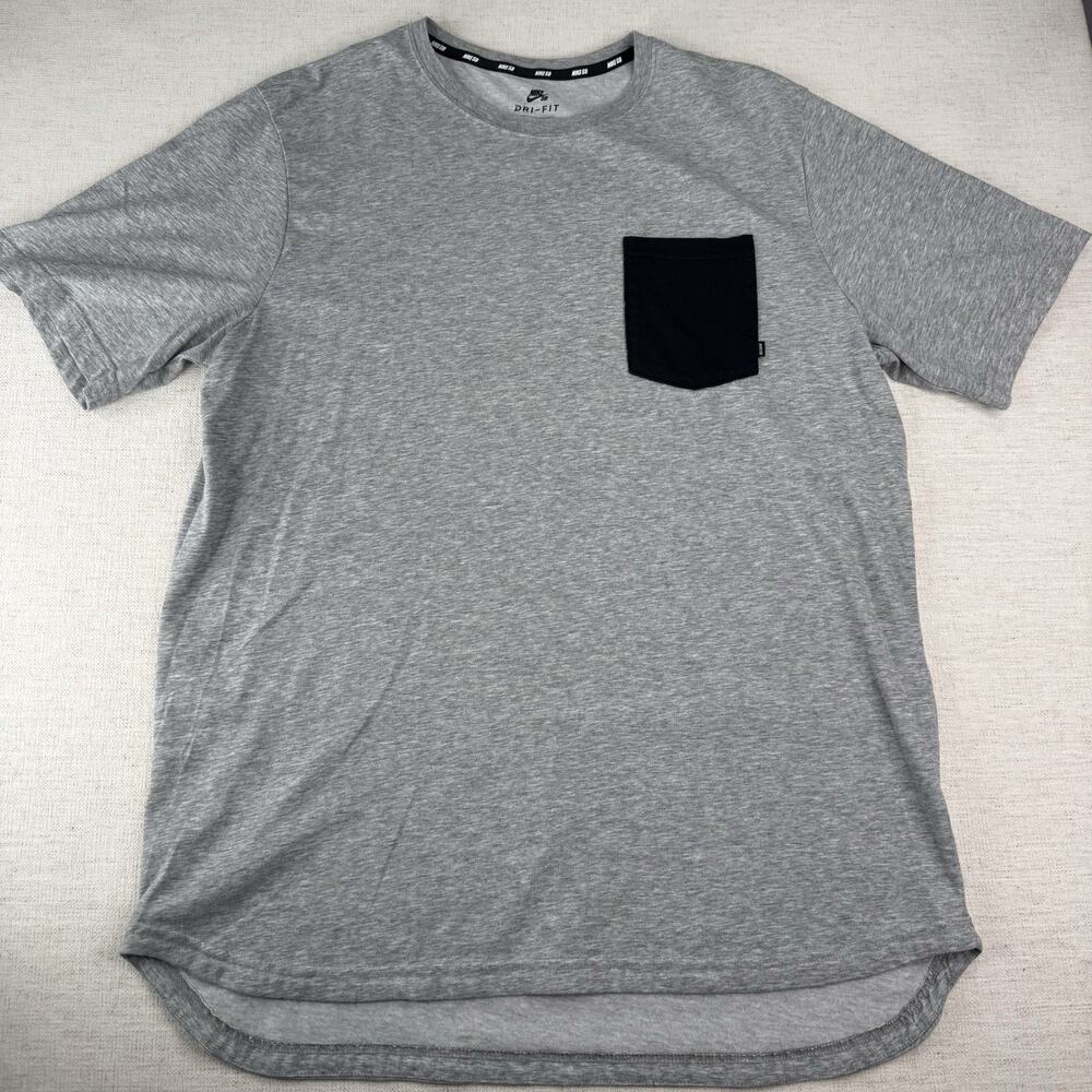 Nike SB Gray Black Pocket Tee T-Shirt Dri Fit AJ5017-063 Size XL